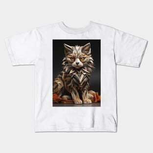 Fold Art Style Cat Kids T-Shirt